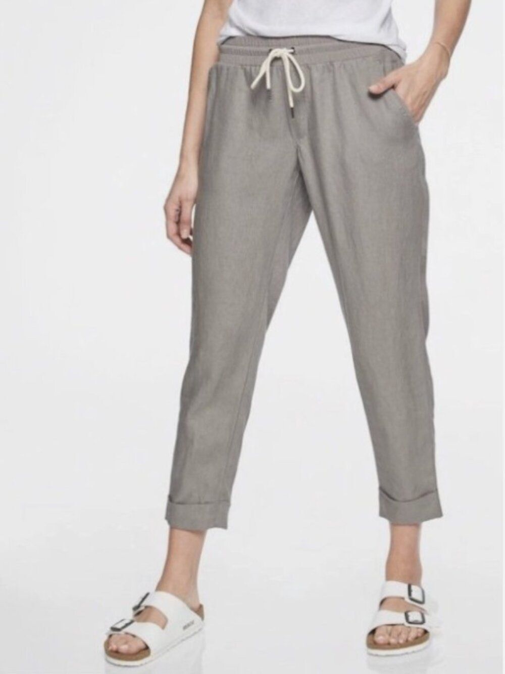Athleta Bali 100% Linen Ankle Pant Size 8
